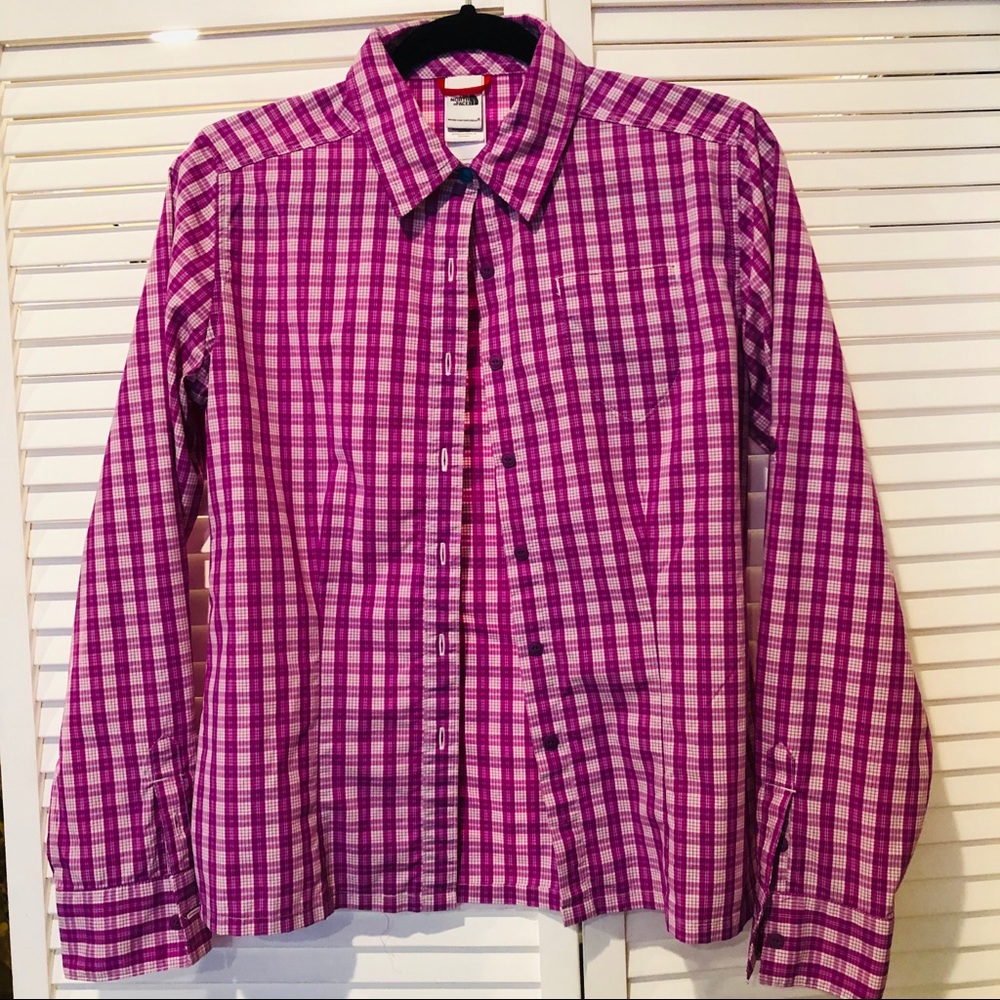 The North Face Purple Plaid Button Down